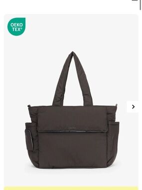 CALPAK Diaper Tote Bag with Laptop Sleeve in Black